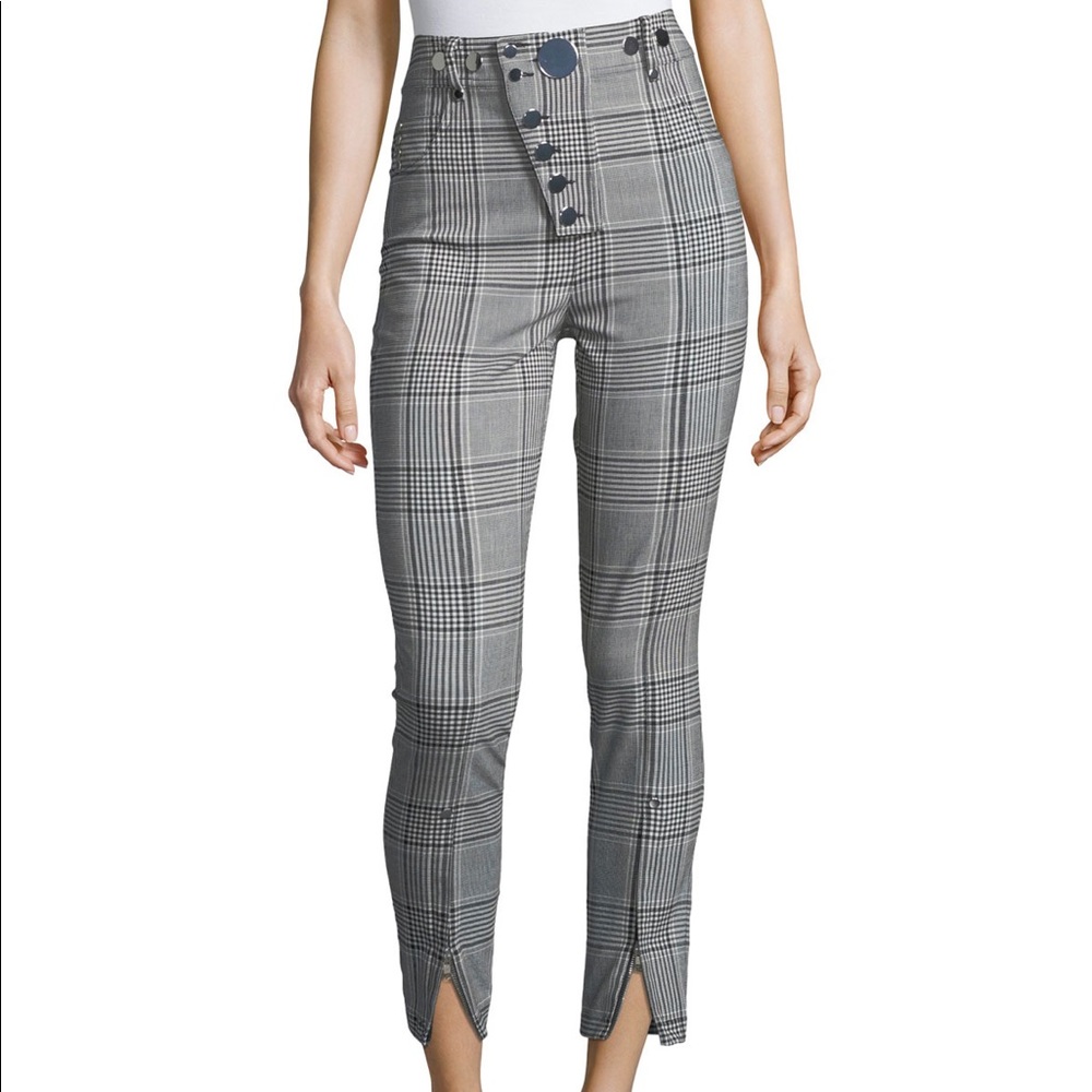 ALEXANDER WANG • studded checked woven leggings